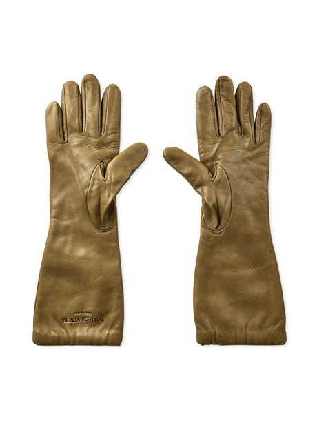 BOTTEGA VENETA Embossed Logo Leather Gloves for Women