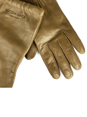 BOTTEGA VENETA Embossed Logo Leather Gloves for Women