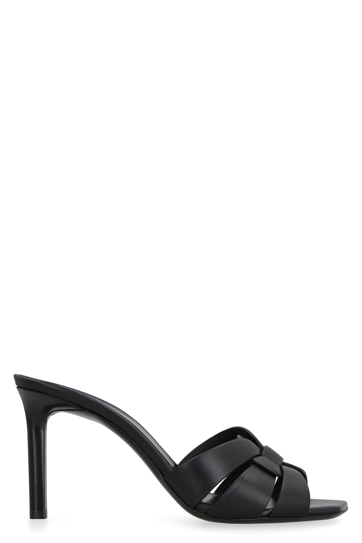 SAINT LAURENT Smooth Leather Square Toe Sandals