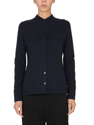 JIL SANDER Classic Mandarin Collar Shirt with Pockets