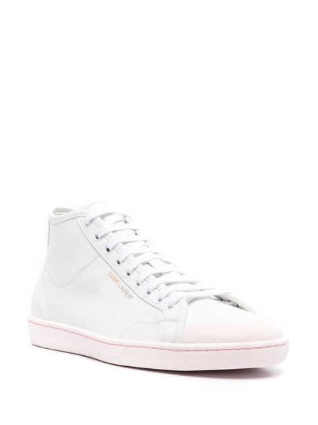 SAINT LAURENT Men's Mini Calf Leather Sneakers