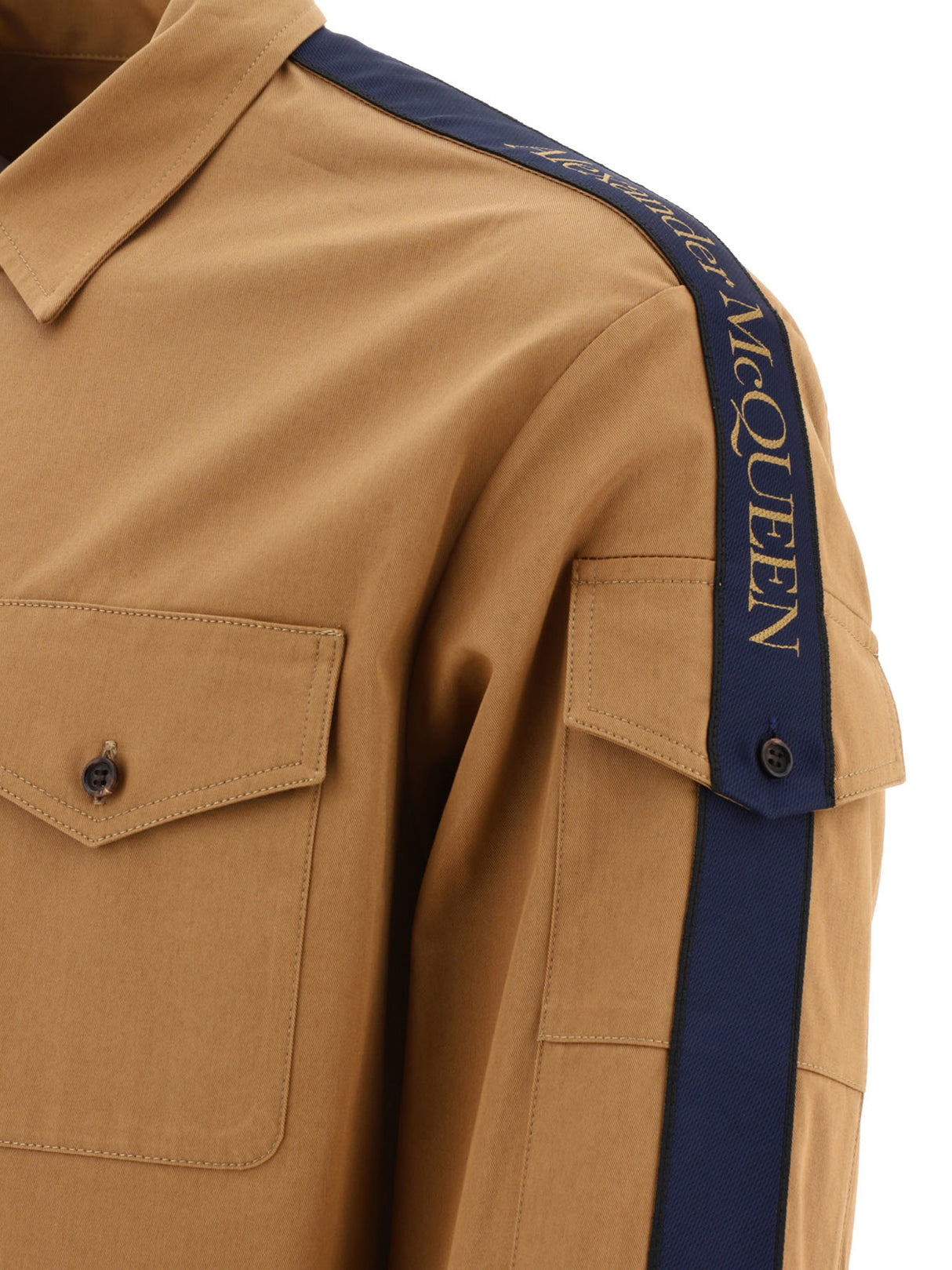 ALEXANDER MCQUEEN Overshirt Jacket with Logo Detail for Men