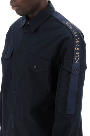 ALEXANDER MCQUEEN Long-Sleeved Shirt with Logo Band - Size 16