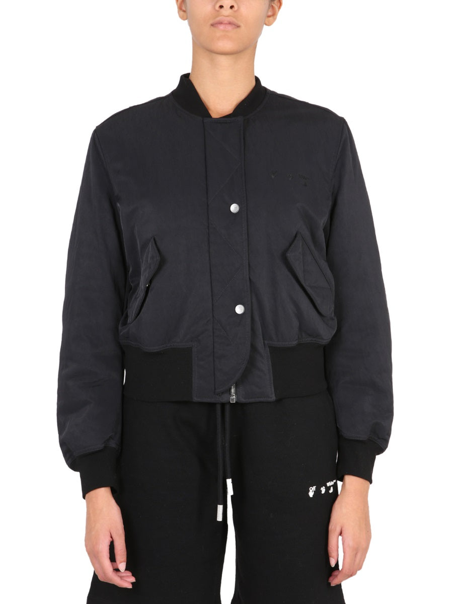 OFF-WHITE Stylish Bomber Jacket with Logo Print for Women - FW21 Collection