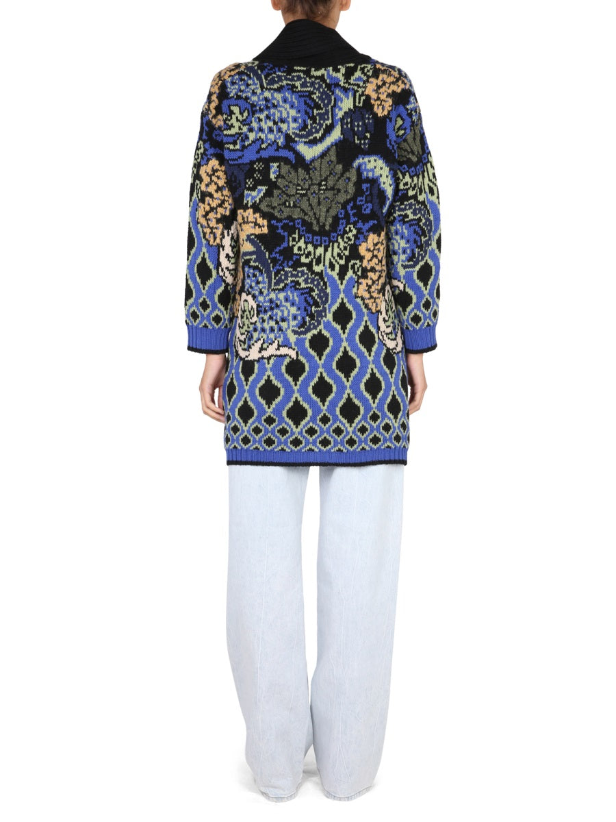 ETRO Women's V-Neck Jacquard Knit Jacket