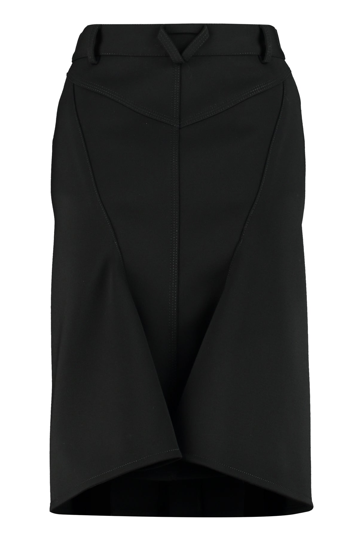 BOTTEGA VENETA Stretch Wool Mini Skirt with Front Button Closure