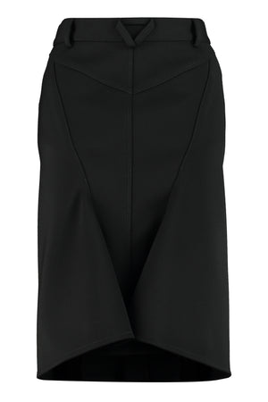 BOTTEGA VENETA Stretch Wool Mini Skirt with Front Button Closure