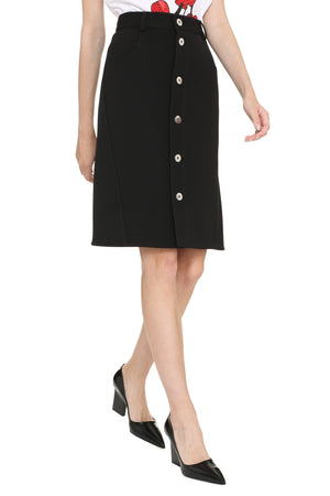 BOTTEGA VENETA Stretch Wool Mini Skirt with Front Button Closure