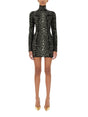 ROBERTO CAVALLI Cheetah Print High Neck Mini Dress with Open Back