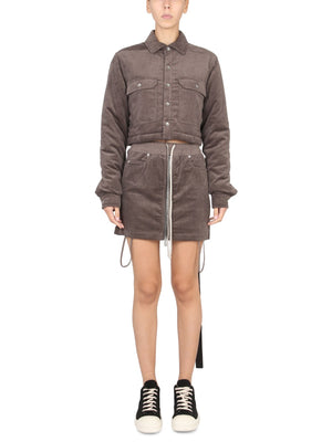 RICK OWENS DRKSHDW Women’s Mini Cropped Jacket with Classic Collar