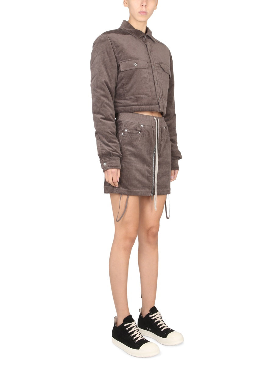 RICK OWENS DRKSHDW Women’s Mini Cropped Jacket with Classic Collar