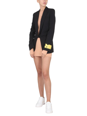 OFF-WHITE Chic Peaked Lapel Women's Jacket