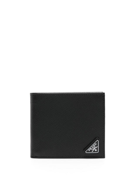 PRADA Saffiano Leather Bi-Fold Wallet - Compact Design (W 11 x H 9.5 cm)