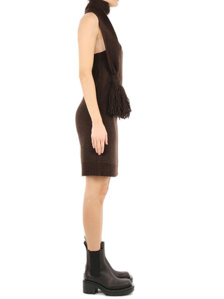 BOTTEGA VENETA Shetland Wool One Shoulder Dress