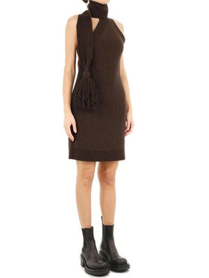 BOTTEGA VENETA Shetland Wool One Shoulder Dress