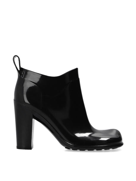 BOTTEGA VENETA Glossy Square Toe Ankle Boots with 9 cm Heel