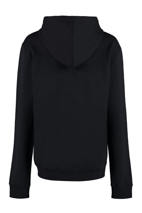 SAINT LAURENT Women's Cotton Hoodie with Ribbed Cuffs