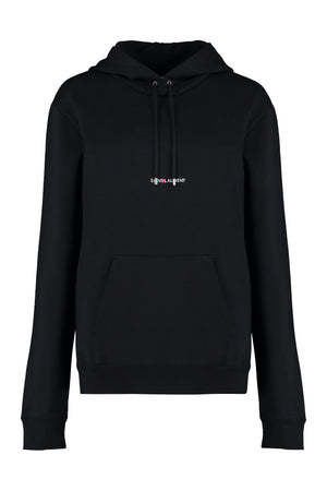 SAINT LAURENT Women's Cotton Hoodie with Ribbed Cuffs