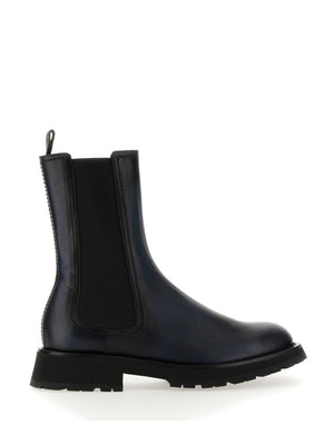 ALEXANDER McQUEEN Men's Leather Boot with 4.5 cm Heel