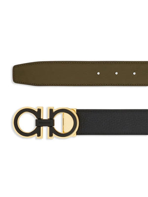 Ferragamo Double Finish Buckle Reversible Gancini Hook Belt