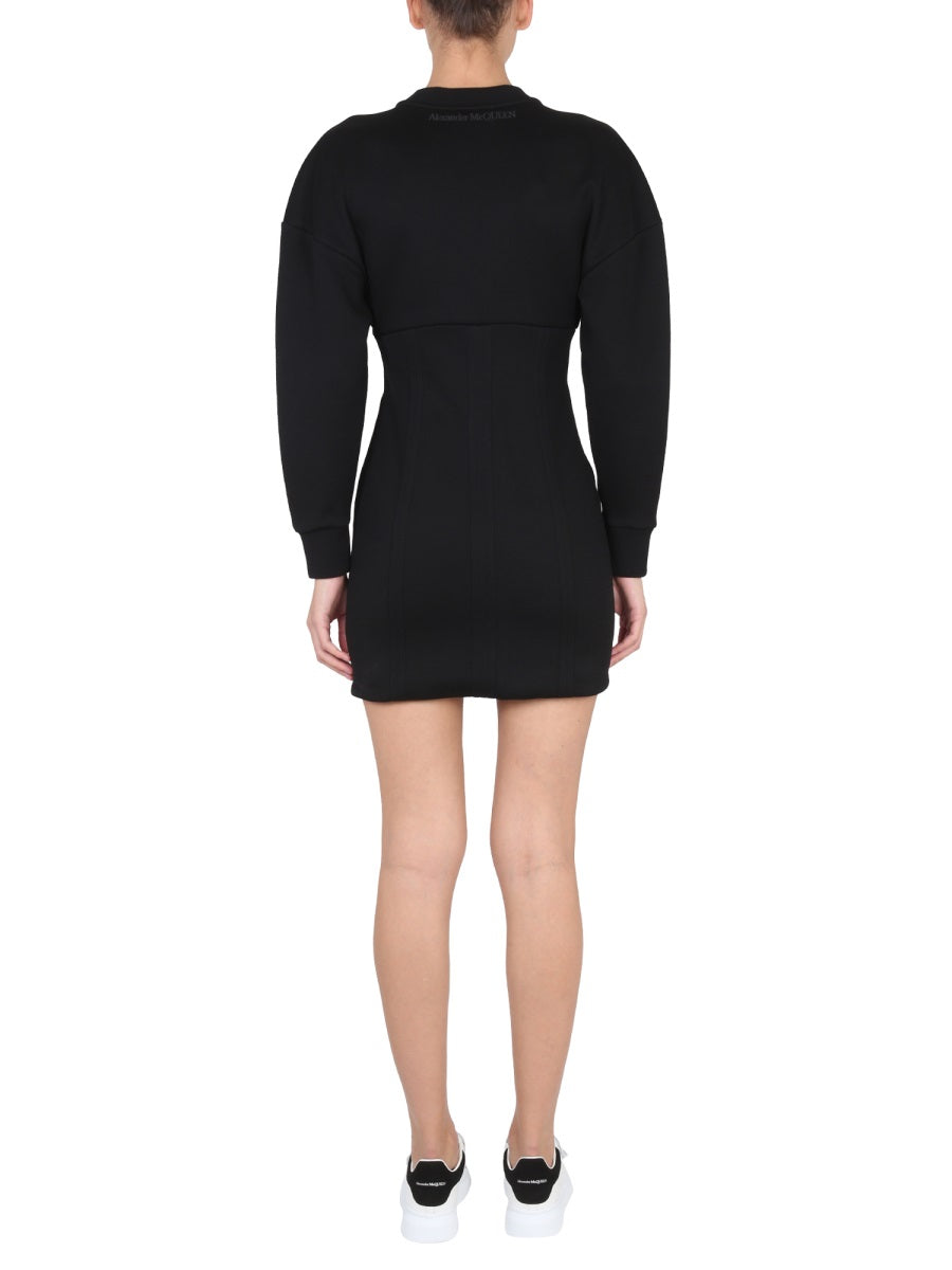 ALEXANDER McQUEEN Chic Mini Dress with Cocoon Sleeves