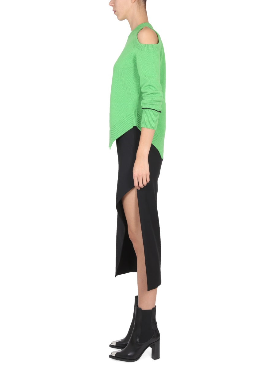 ALEXANDER McQUEEN Chic Wool and Mohair Mini Skirt with Wide Side Slit