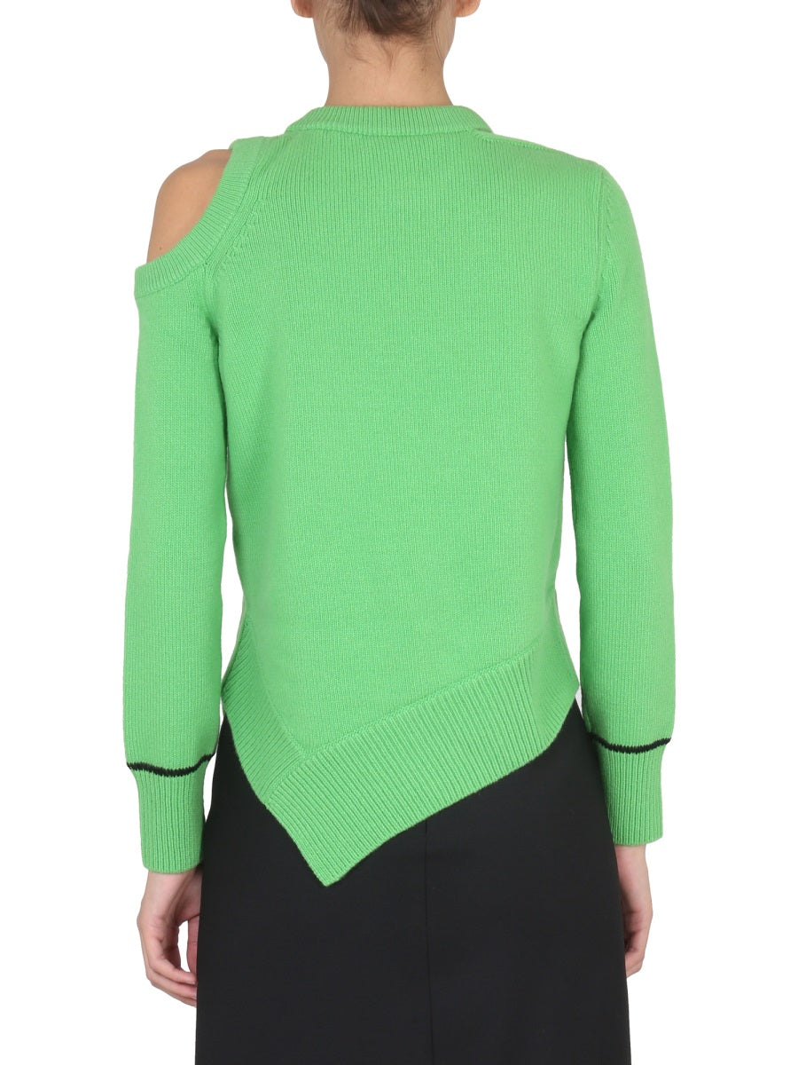 ALEXANDER McQUEEN Shoulder-Baring Knit Sweater