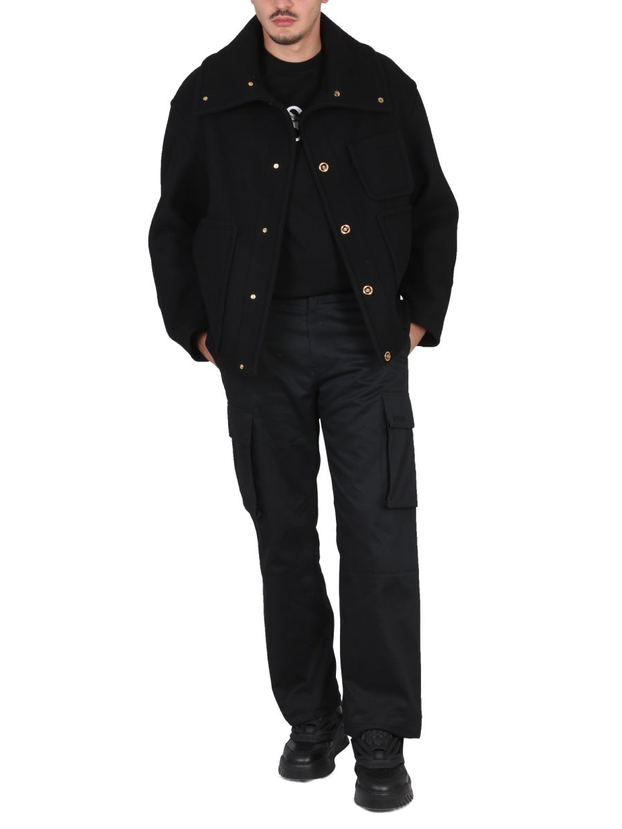 VERSACE Men's Single-Breasted Wool Blouse Jacket