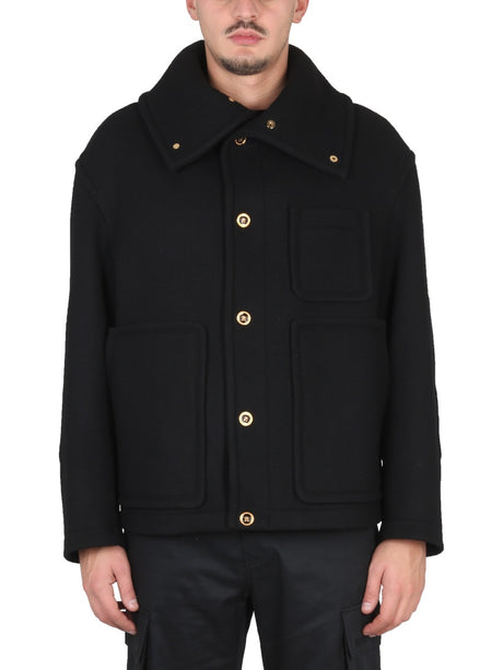 VERSACE Men's Single-Breasted Wool Blouse Jacket