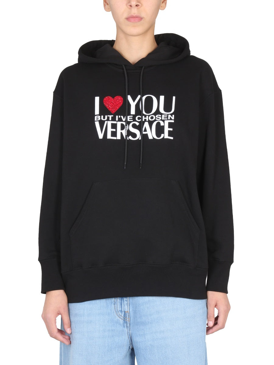 VERSACE I Love You Logo Hoodie for Women