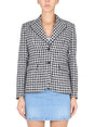 VERSACE Chic Notched Lapel Tweed Jacket - Women's