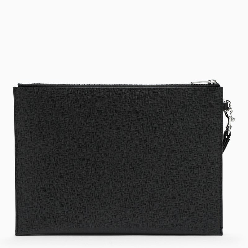 SAINT LAURENT メンズ用黒革iPadホルダー