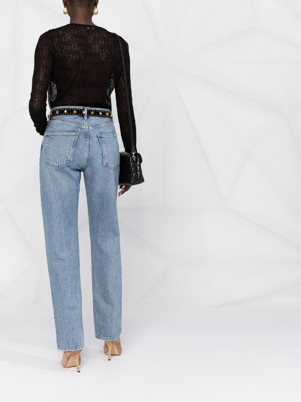 SAINT LAURENT Black V-Neck Modal Knit Top for Women