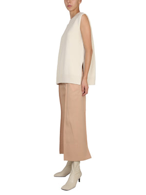 JIL SANDER Wool Trousers with Concealed Closure for Women