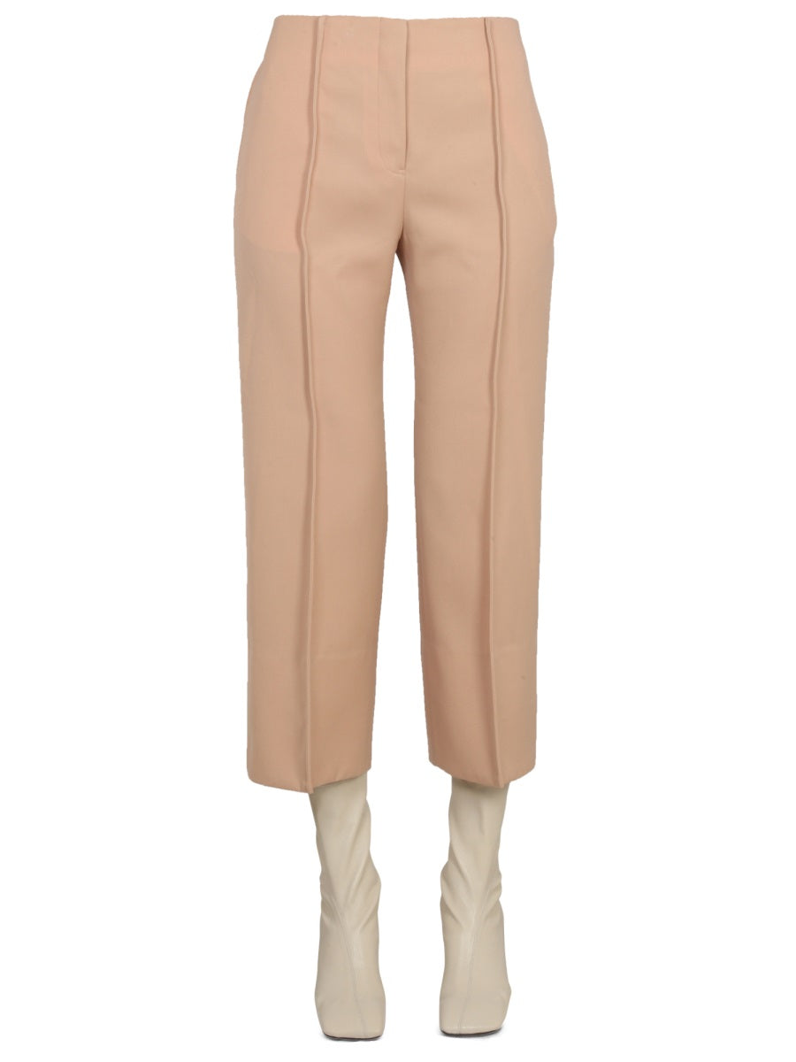 JIL SANDER Wool Trousers with Concealed Closure for Women