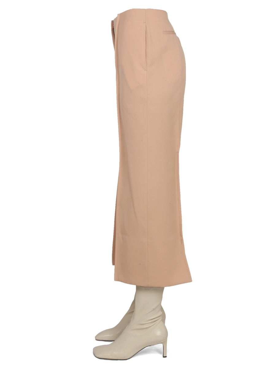 JIL SANDER Wool Trousers with Concealed Closure for Women