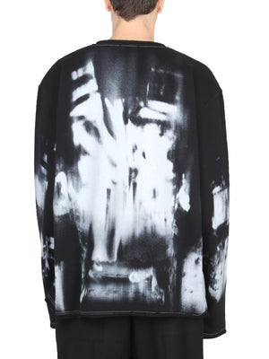 BALMAIN Creeping Tie Dye Pattern Crewneck Sweatshirt