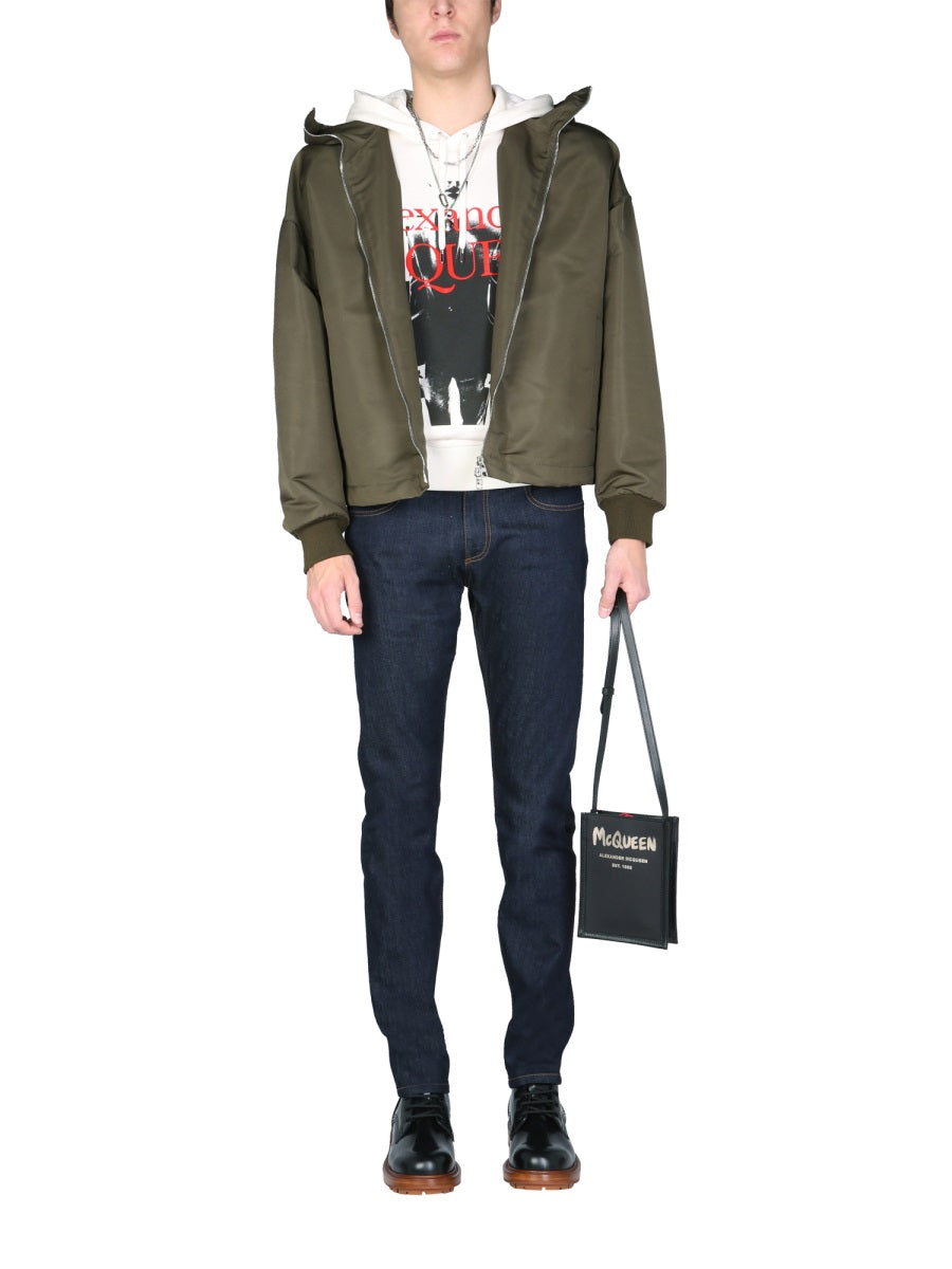 ALEXANDER MCQUEEN Blake Painting Jacket with Hooded High Neck - Men's Outerwear