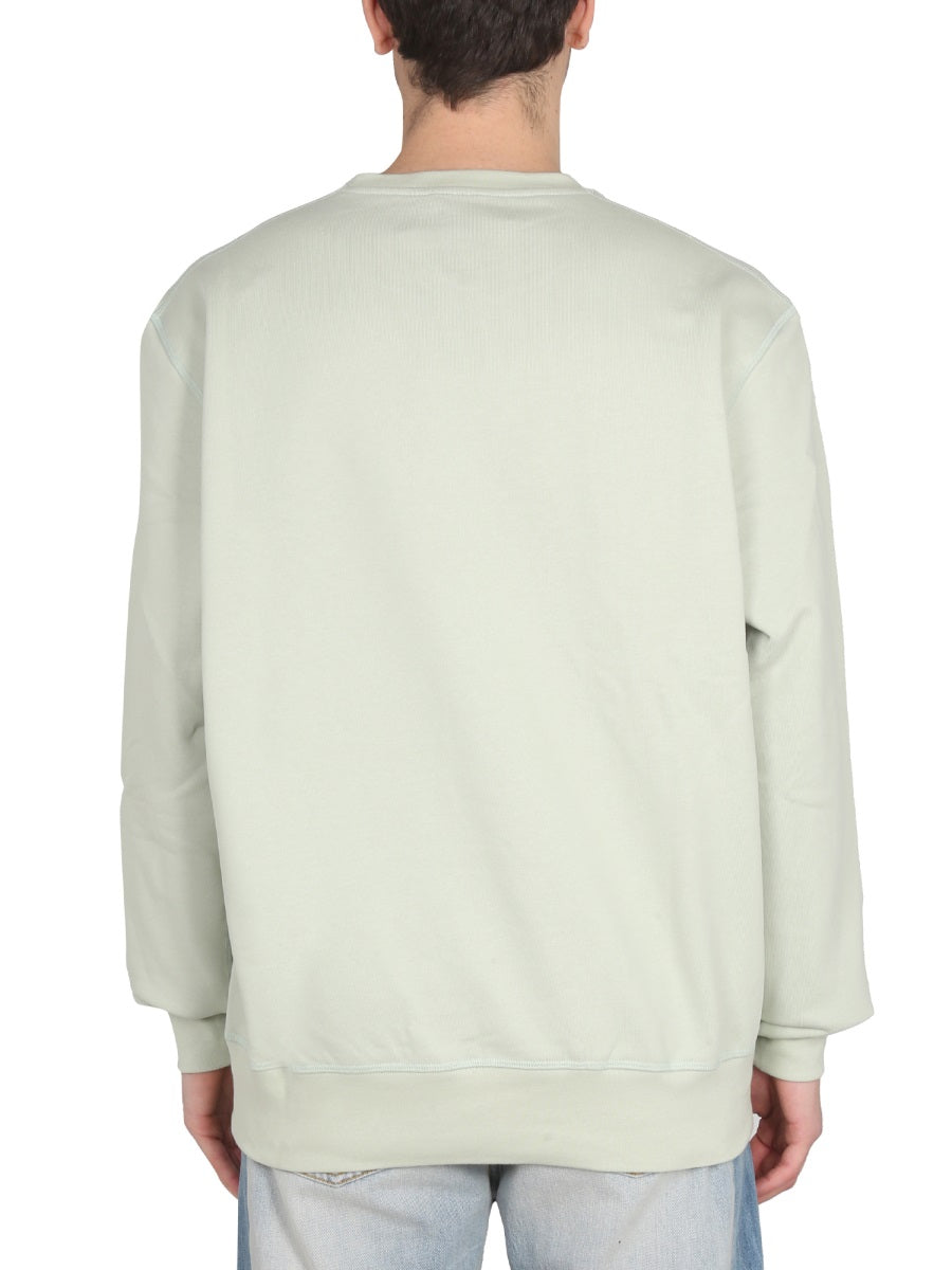 ALEXANDER MCQUEEN Men's Cross Neck Logo Embroidered Sweatshirt