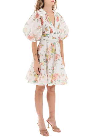 ZIMMERMANN Floral Print Pleated Mini Dress