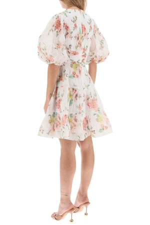 ZIMMERMANN Floral Print Pleated Mini Dress