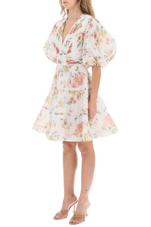 ZIMMERMANN Floral Print Pleated Mini Dress