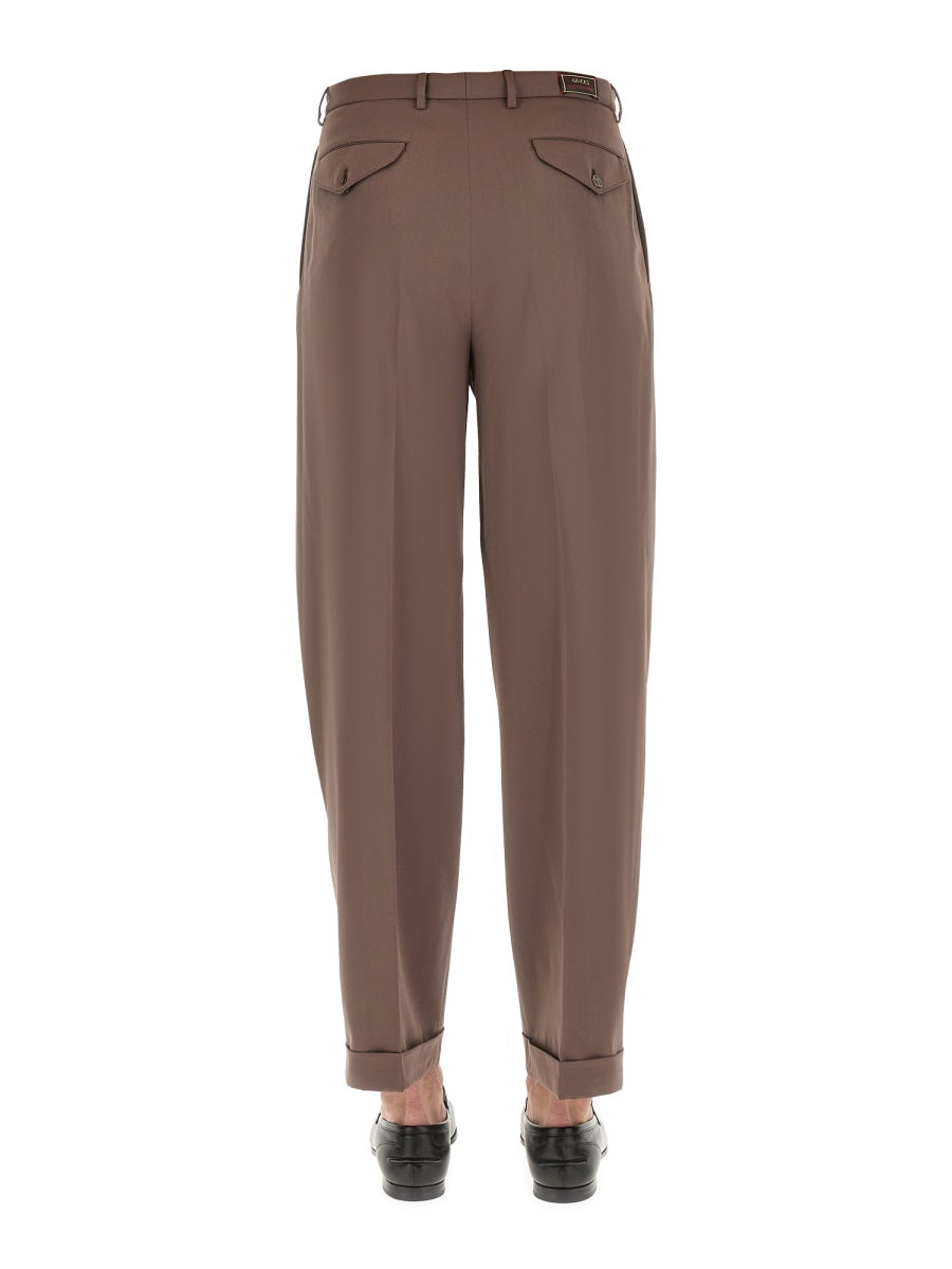 GUCCI Classic Men's Pants with Signature Label