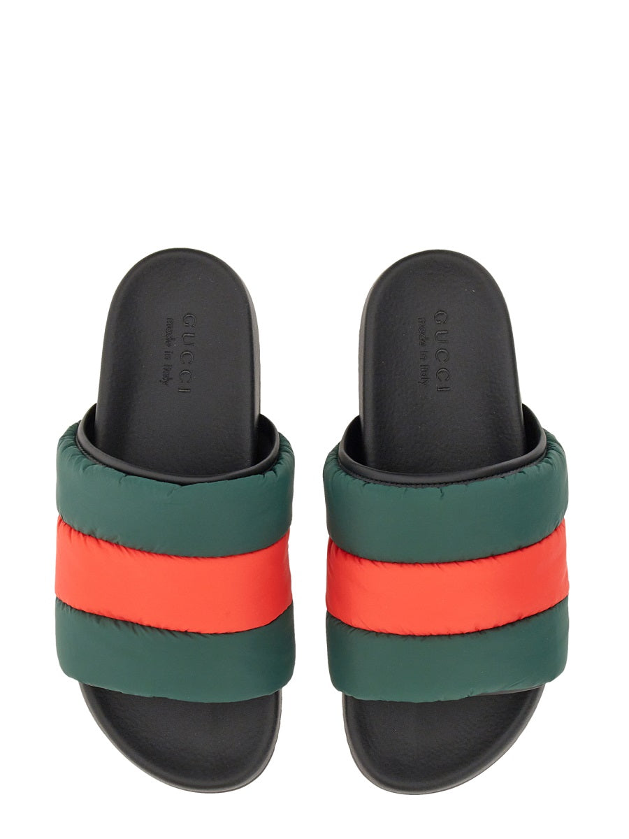 GUCCI Slider Sandal with Web Ribbon and 3 cm Sole for Men