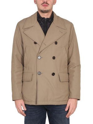 FAY Men's Double Front Peacoat Jacket