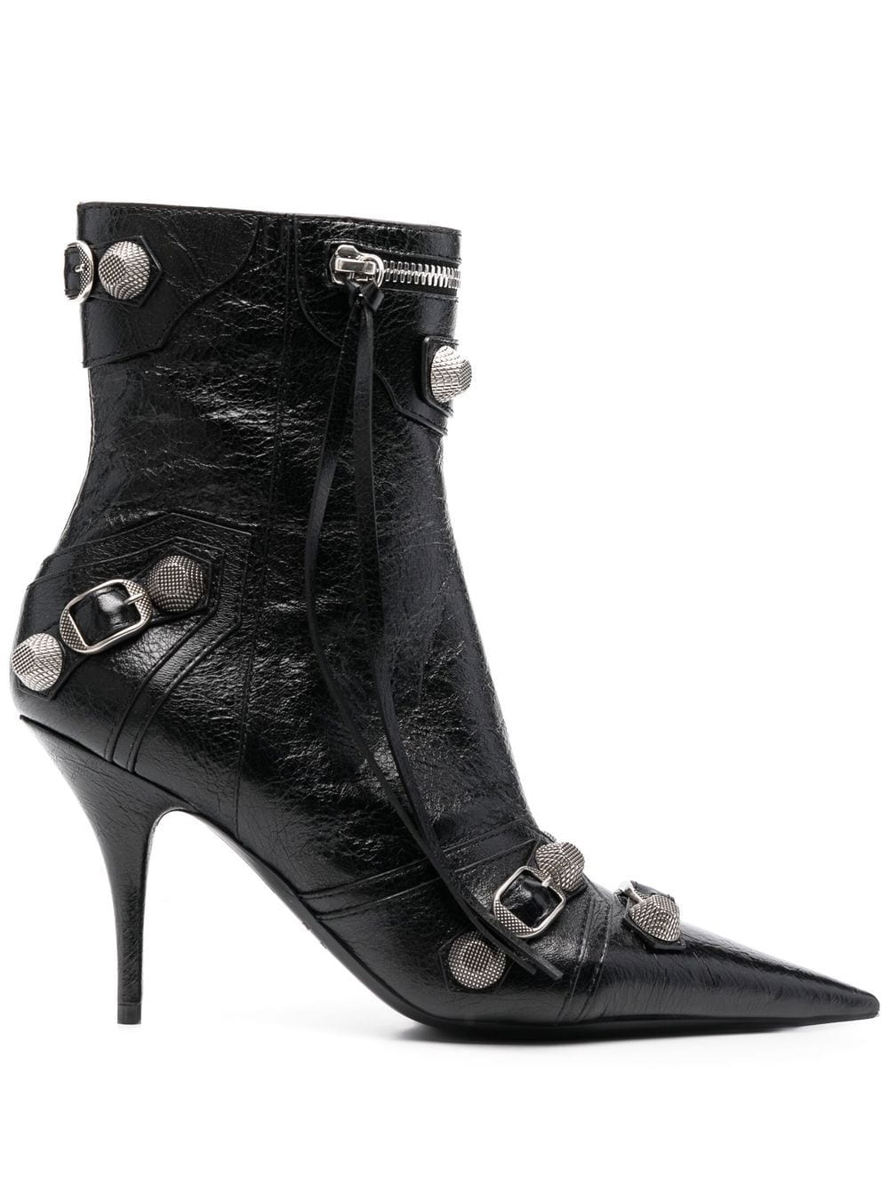 BALENCIAGA Women's Mini Leather Ankle Boots with Stiletto Heel