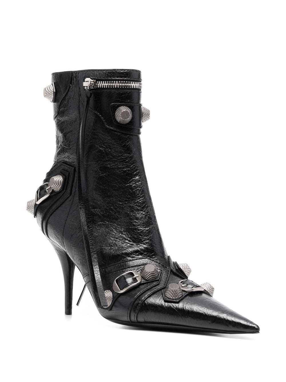 BALENCIAGA Women's Mini Leather Ankle Boots with Stiletto Heel