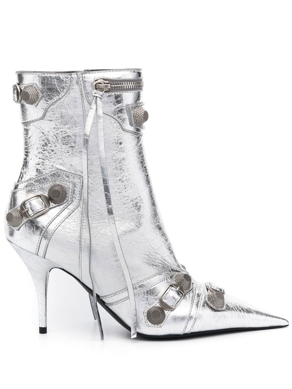 BALENCIAGA High Stiletto Metallic Ankle Boots