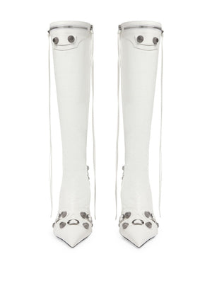 BALENCIAGA Knee-High Leather Boots with Bold Details