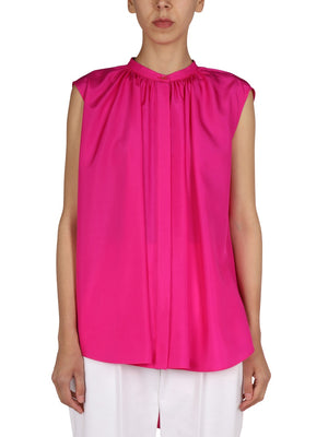 ALEXANDER MCQUEEN Chic Mini Silk Blouse with Korean Collar